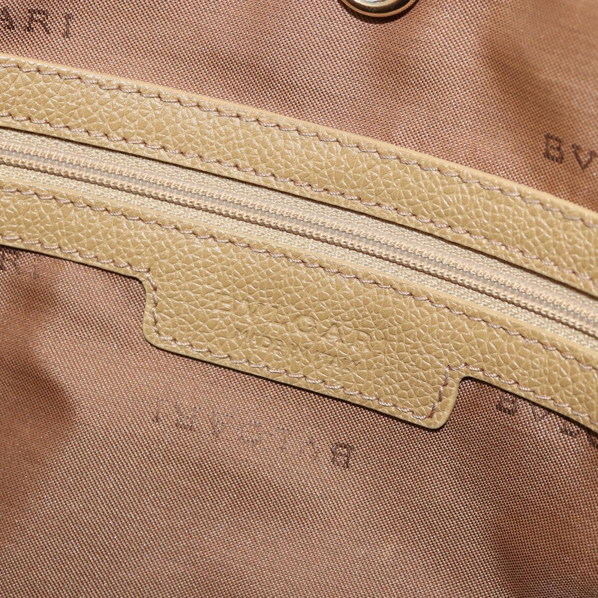 BVLGARI Logo Mania Tote Bag Canvas Beige Gold Auth 177518