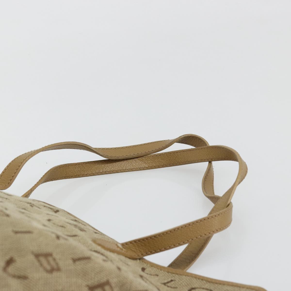 BVLGARI Logo Mania Tote Bag Canvas Beige Gold Auth 177518