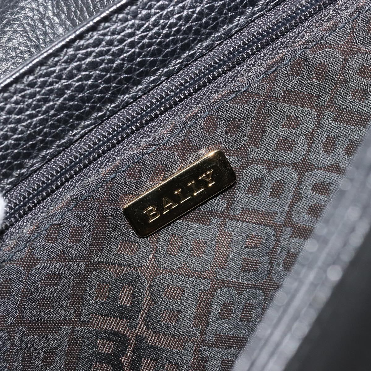 BALLY Shoulder Bag Leather Black Gold Auth 177531A