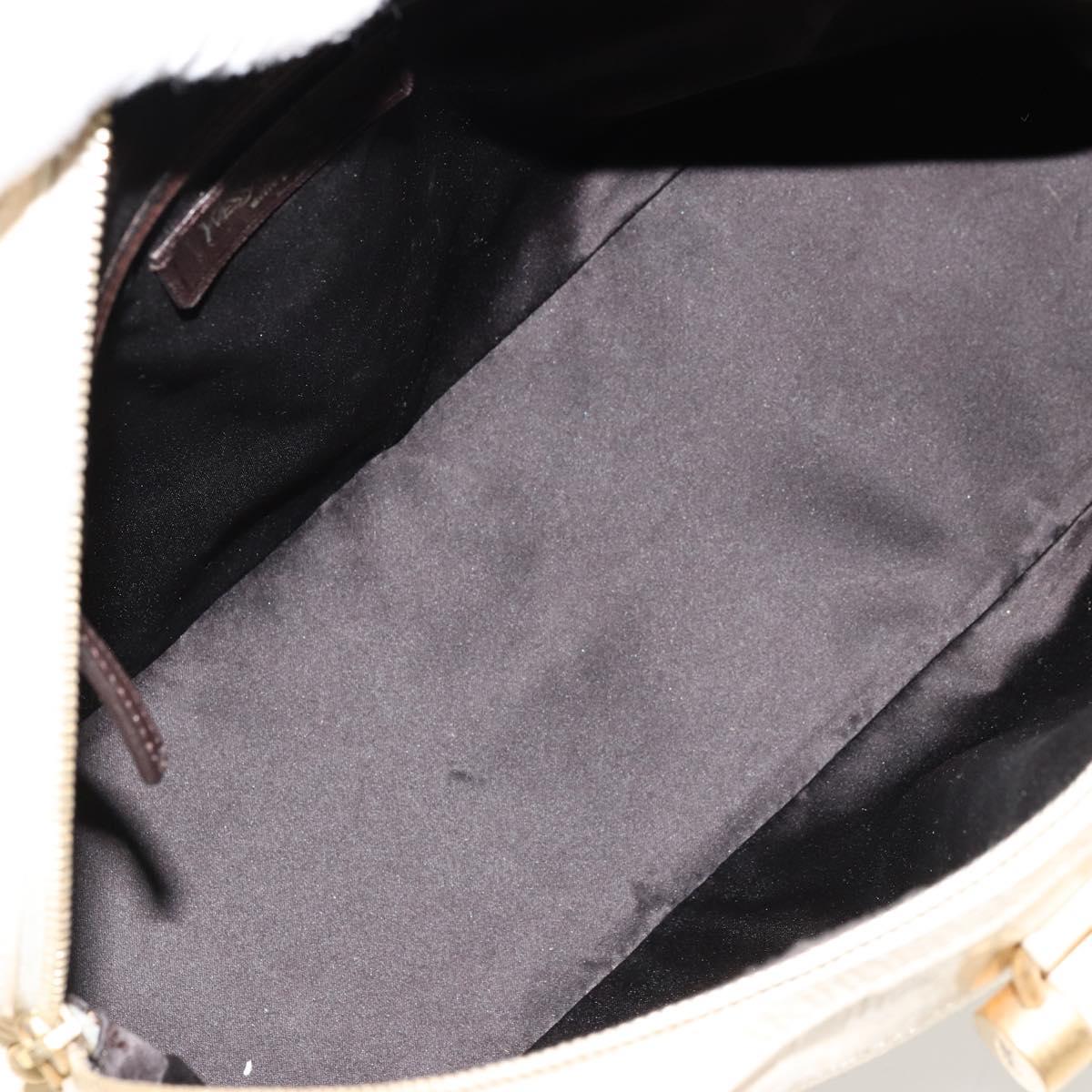 SAINT LAURENT Muse Toe Hand Bag Patent leather Ivory Gold 156464 Auth 177545