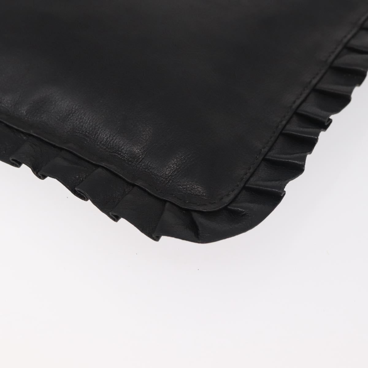 Miu Miu Shoulder Bag Leather Black Auth 177550