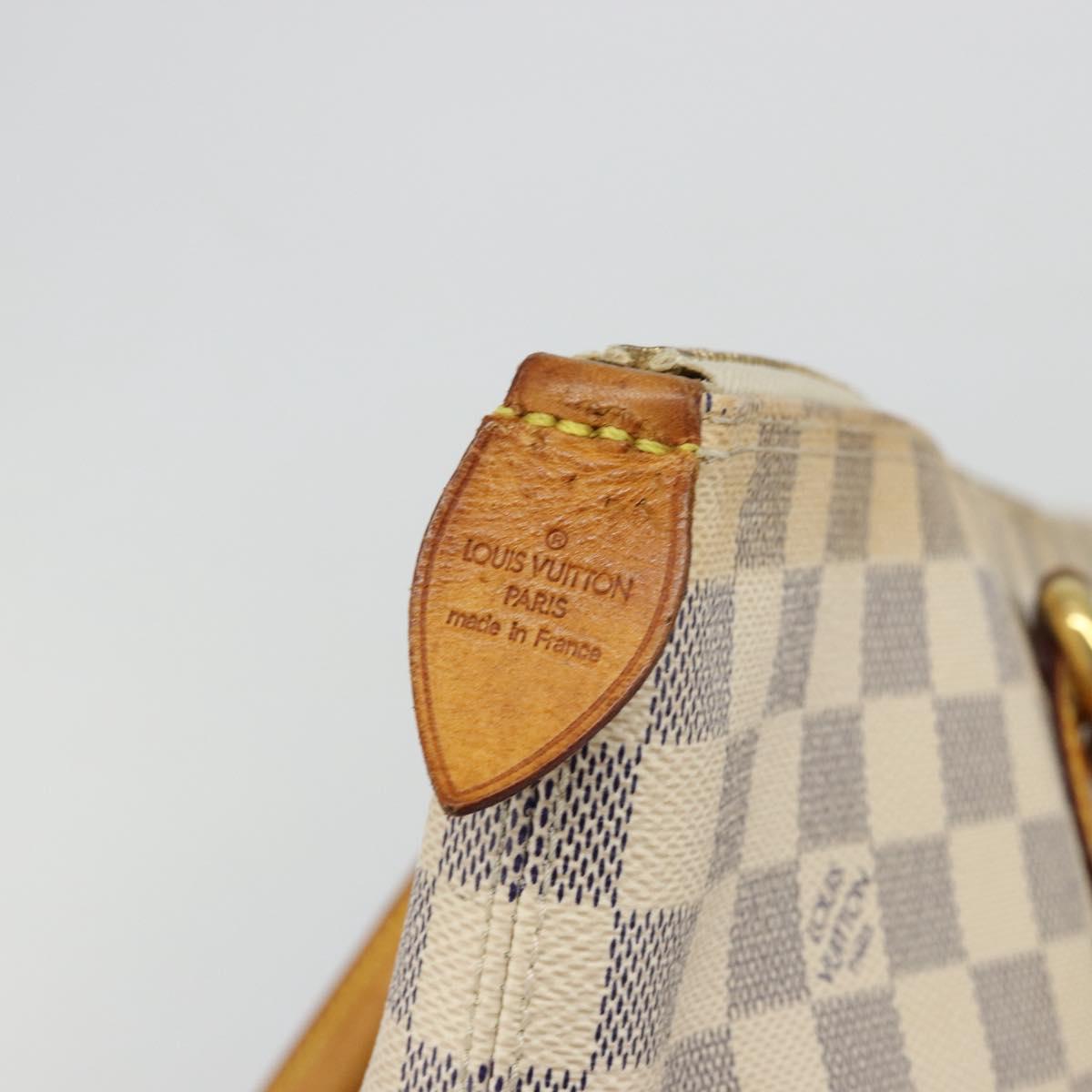 LOUIS VUITTON Damier Azur Saleya MM Tote Bag N51185 LV Auth 177559