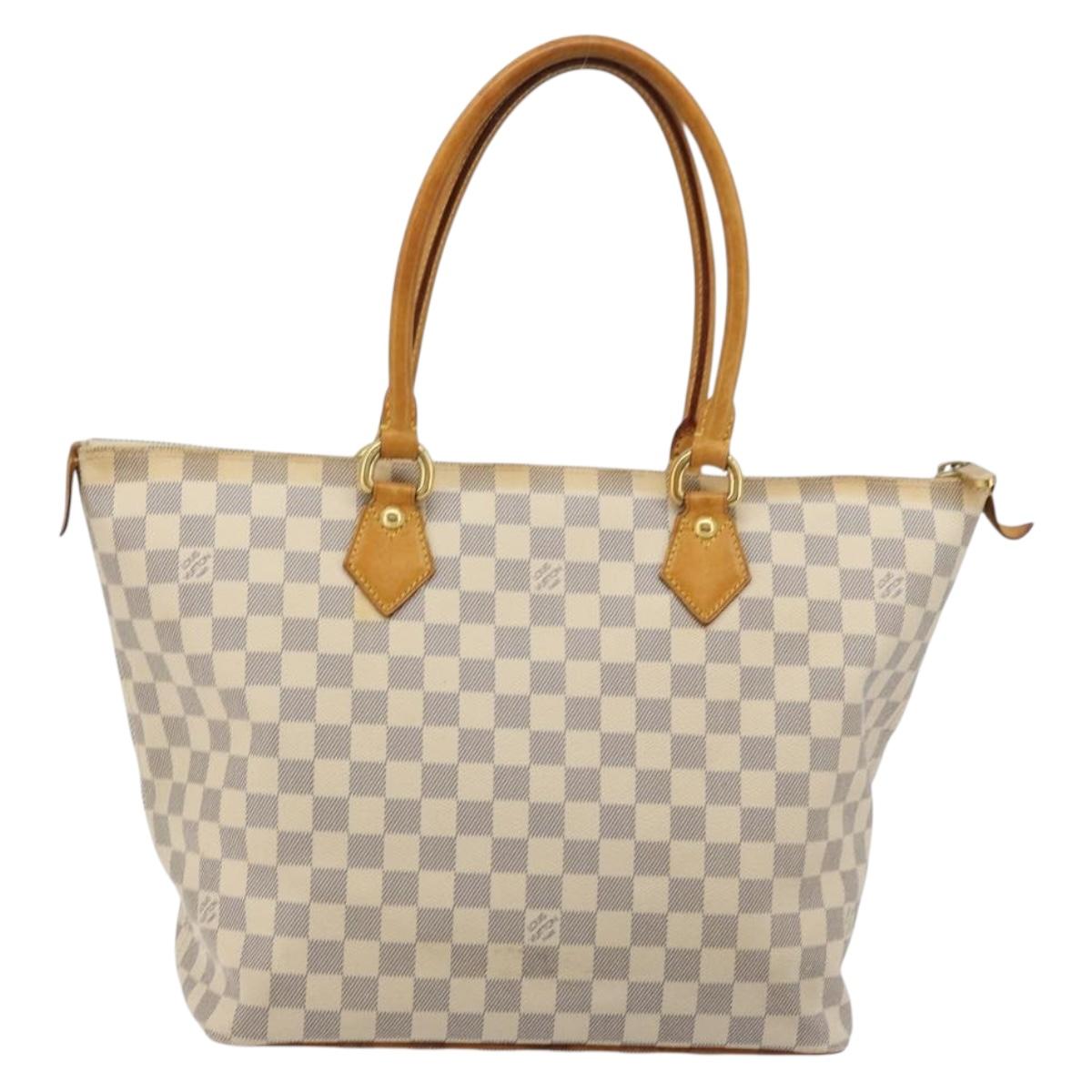 LOUIS VUITTON Damier Azur Saleya MM Tote Bag N51185 LV Auth 177559