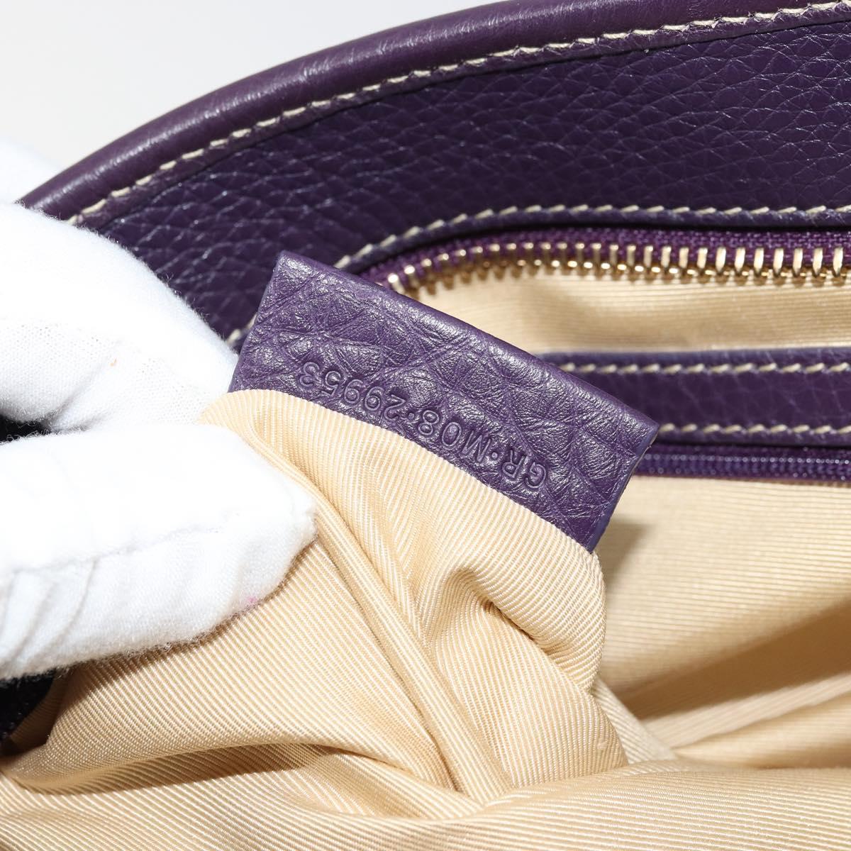 BVLGARI Logo Mania Tote Bag Canvas Beige Gold purple Auth 177564A