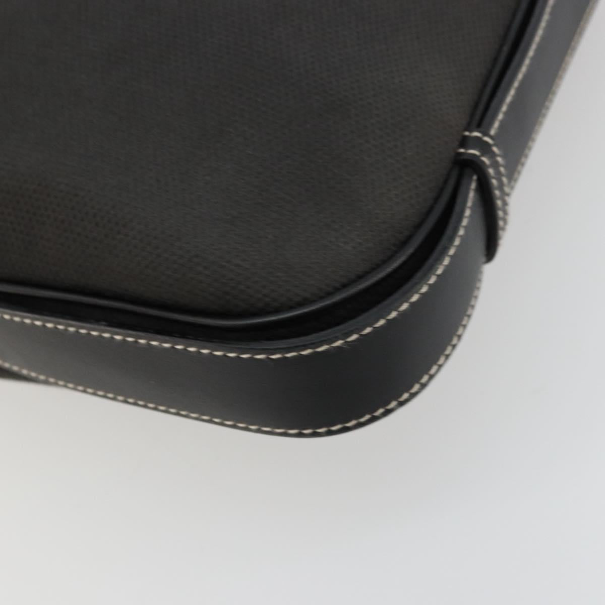 Salvatore Ferragamo Shoulder Bag Coated Canvas Black Silver Auth 177567