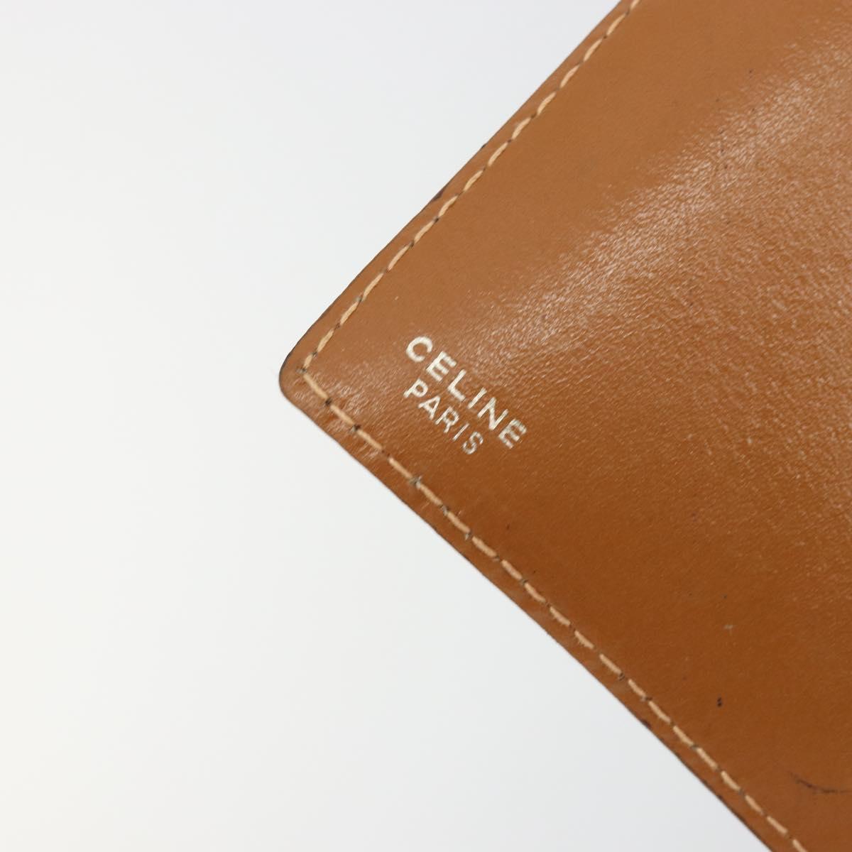 CELINE Macadam Canvas Clutch Bag PVC Leather Brown Gold Auth 177570