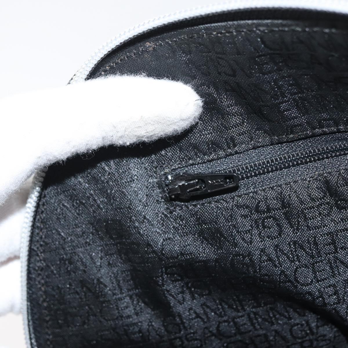 Gianni Versace Hand Bag Leather 2way Black Silver Auth 177571