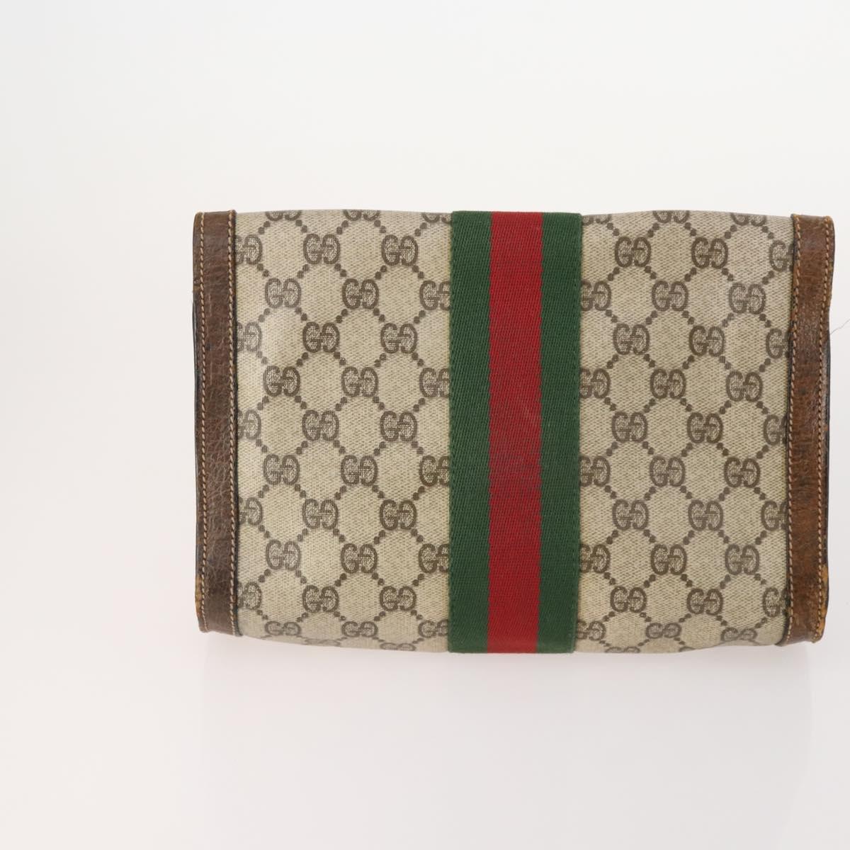GUCCI MCM GG Canvas Vicetos Logogram Clutch Bag 3 Set Beige Brown Auth 177575