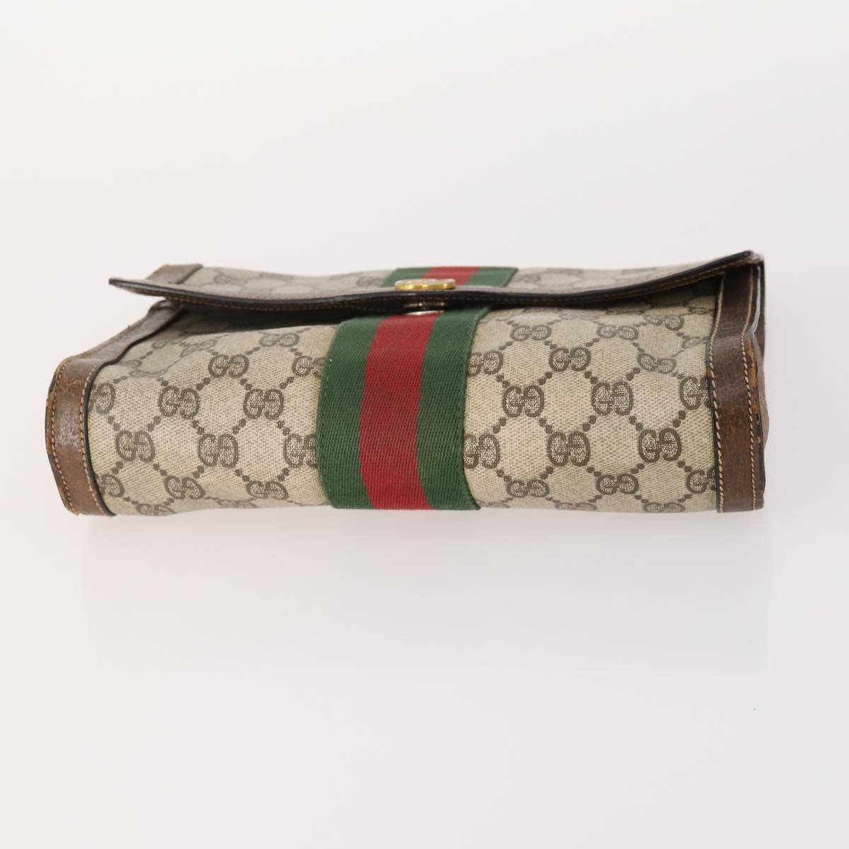 GUCCI MCM GG Canvas Vicetos Logogram Clutch Bag 3 Set Beige Brown Auth 177575