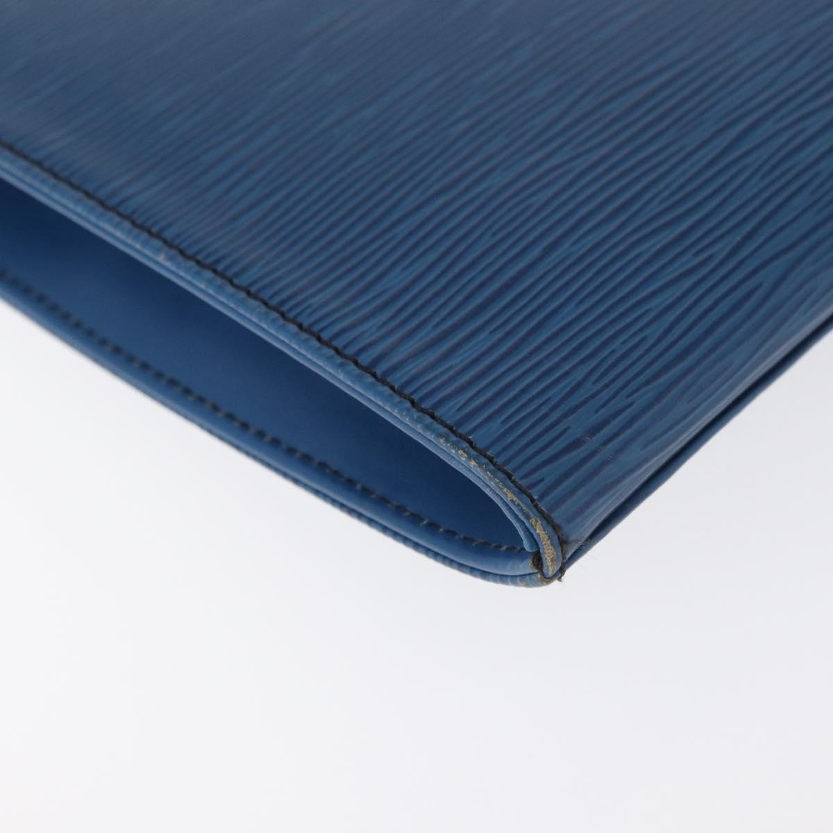 LOUIS VUITTON Epi Jena Clutch Bag Blue M52715 LV Auth 177598
