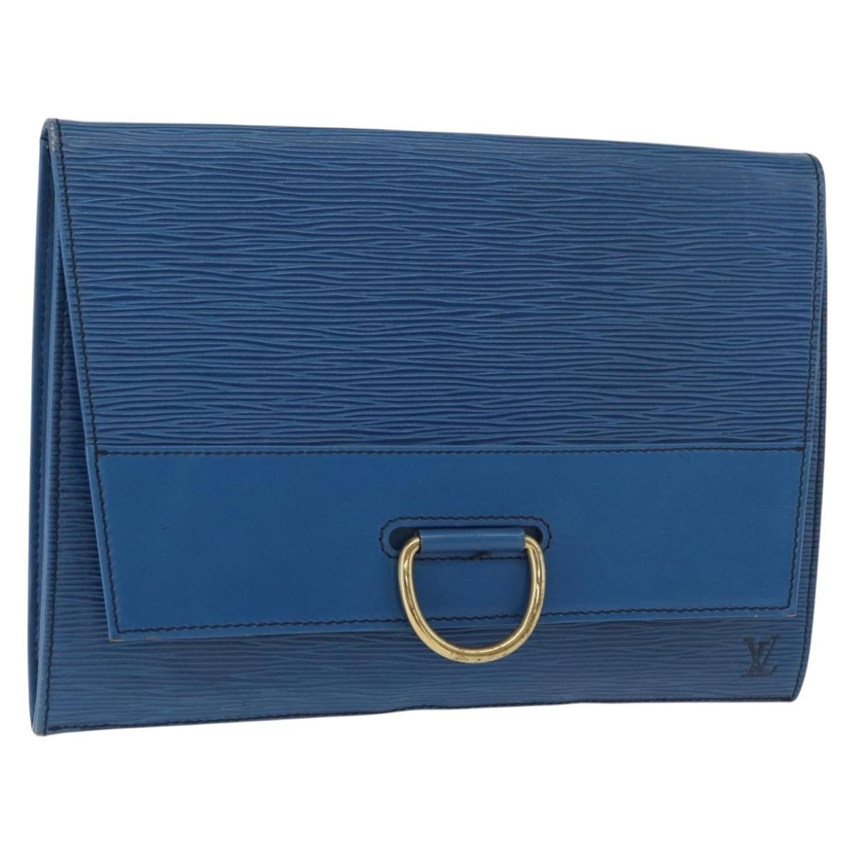 LOUIS VUITTON Epi Jena Clutch Bag Blue M52715 LV Auth 177598