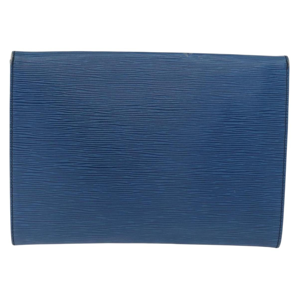 LOUIS VUITTON Epi Jena Clutch Bag Blue M52715 LV Auth 177598