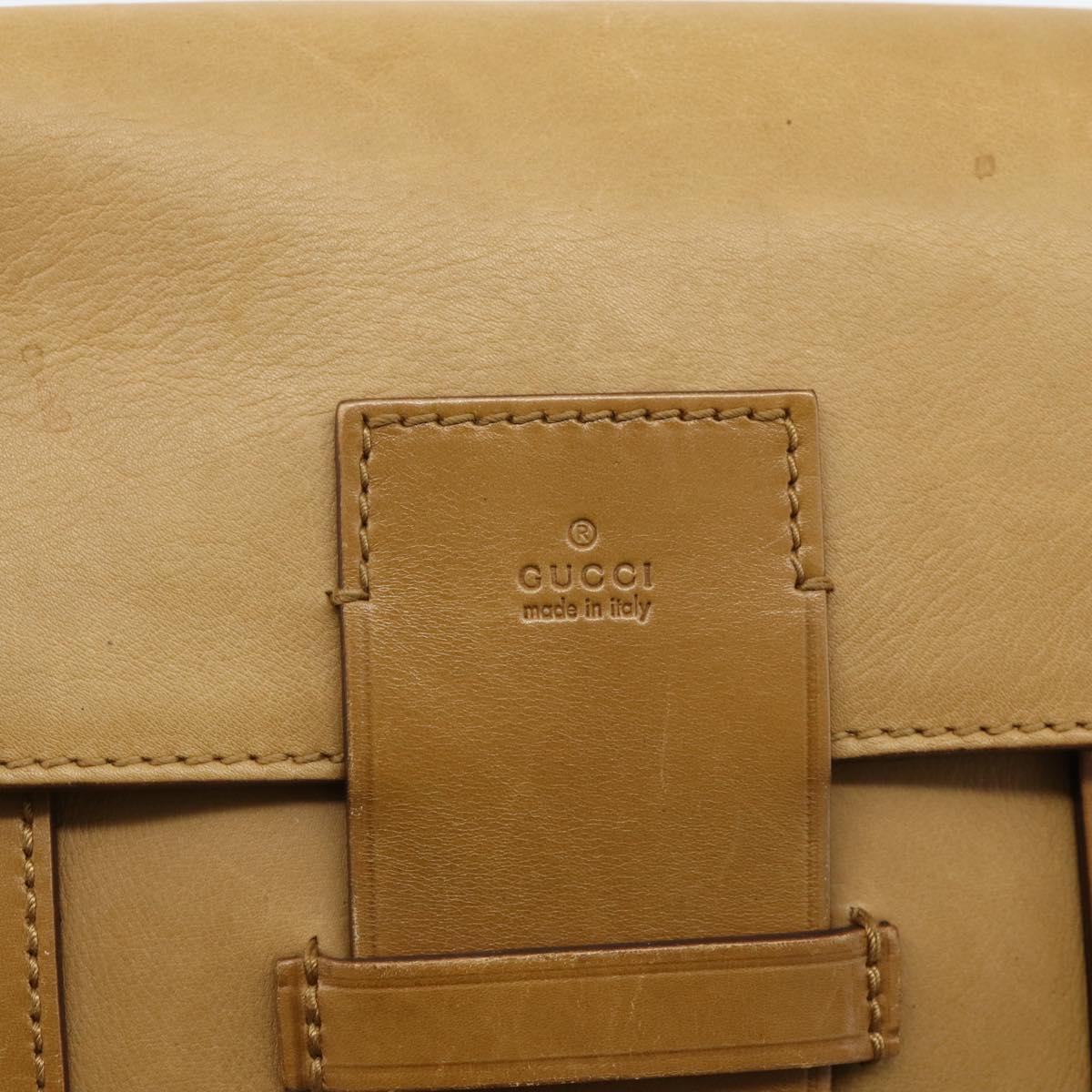 GUCCI Hand Bag Leather Beige 101287 Auth 177601