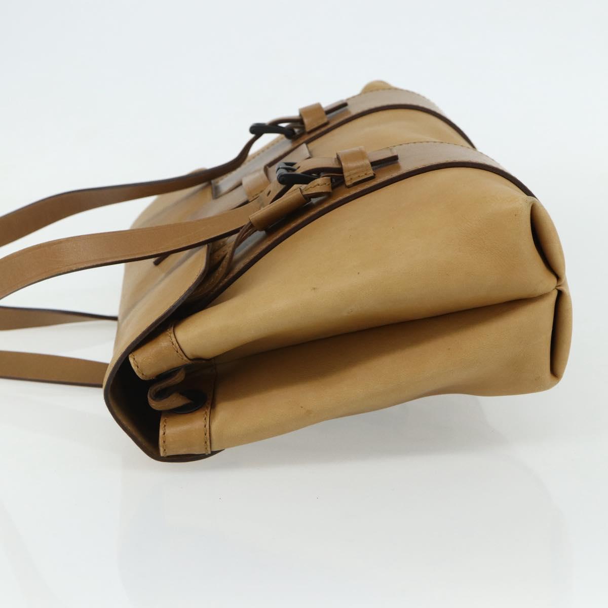 GUCCI Hand Bag Leather Beige 101287 Auth 177601