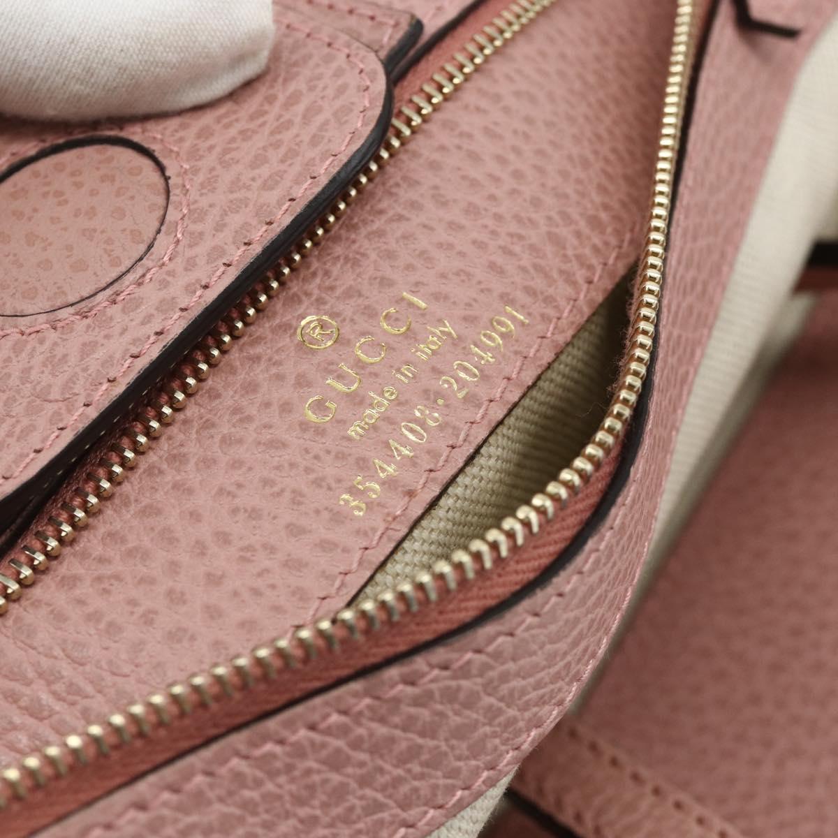 GUCCI Swing Tote Bag Leather Pink Gold 354408 Auth 177603