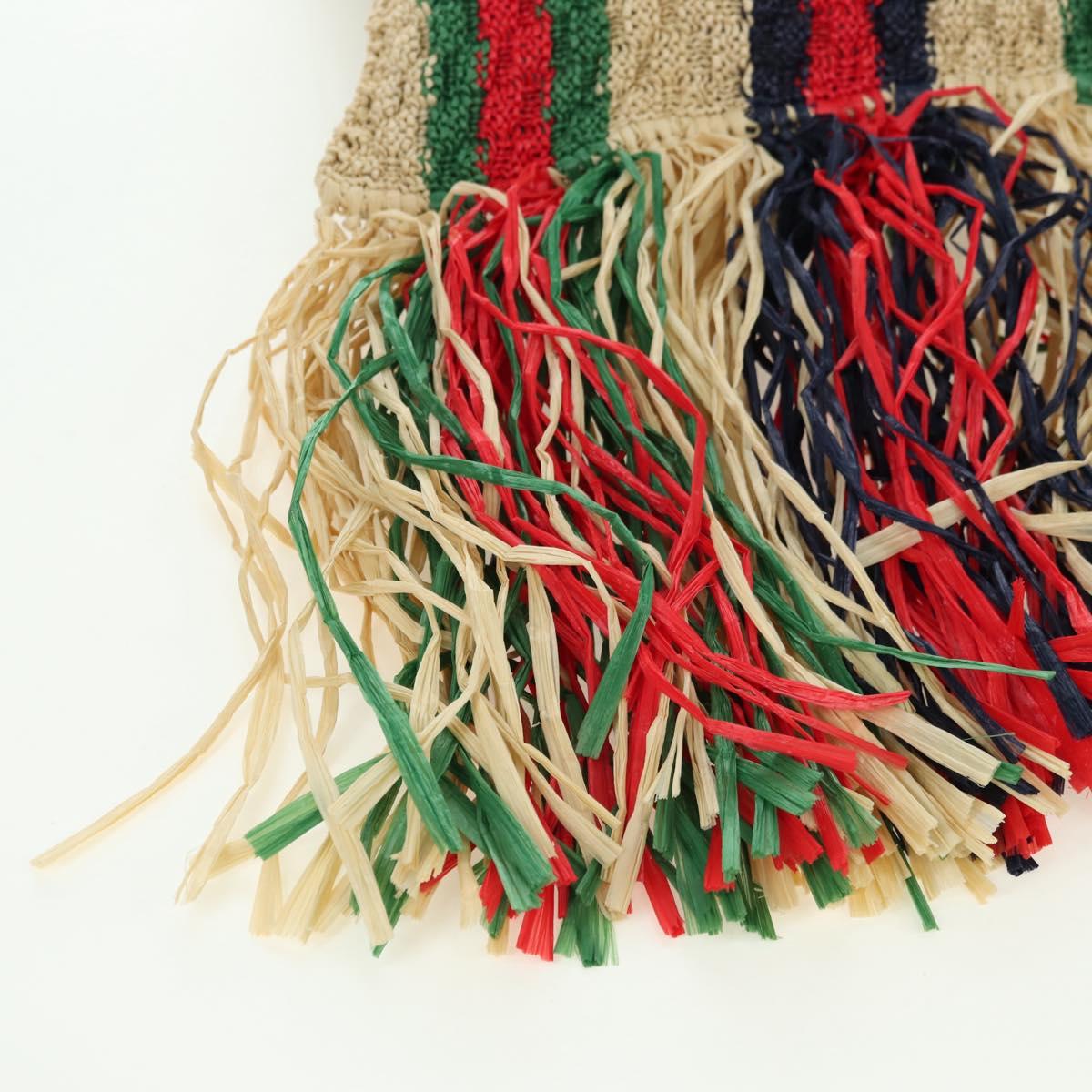GUCCI Shoulder Bag Raffia Multicolor Auth 177605M