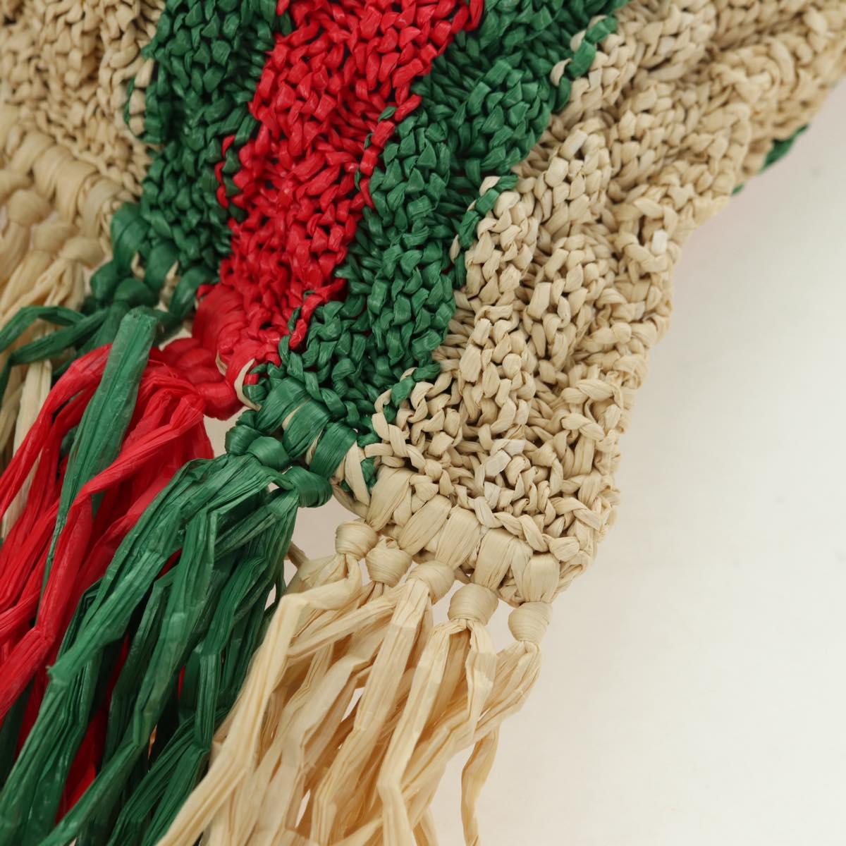 GUCCI Shoulder Bag Raffia Multicolor Auth 177605M