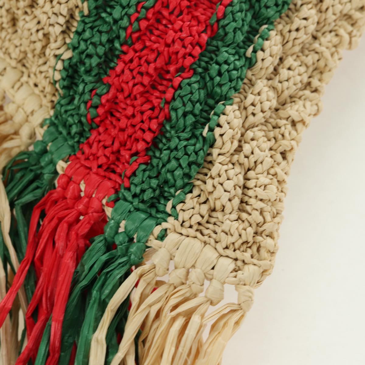 GUCCI Shoulder Bag Raffia Multicolor Auth 177605M