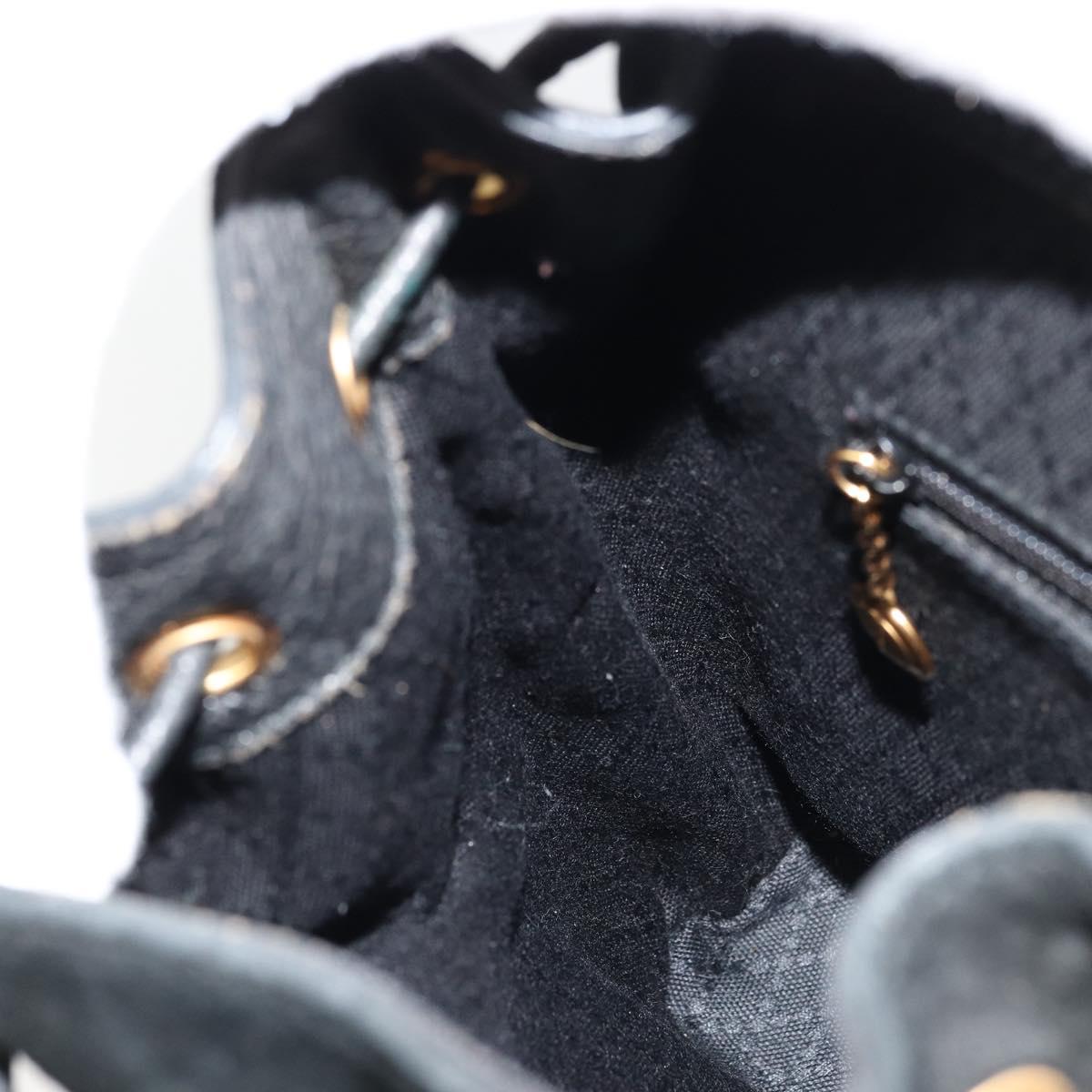 GUCCI Bamboo Backpack Suede Black Gold 003 1705 0030 Auth 177608