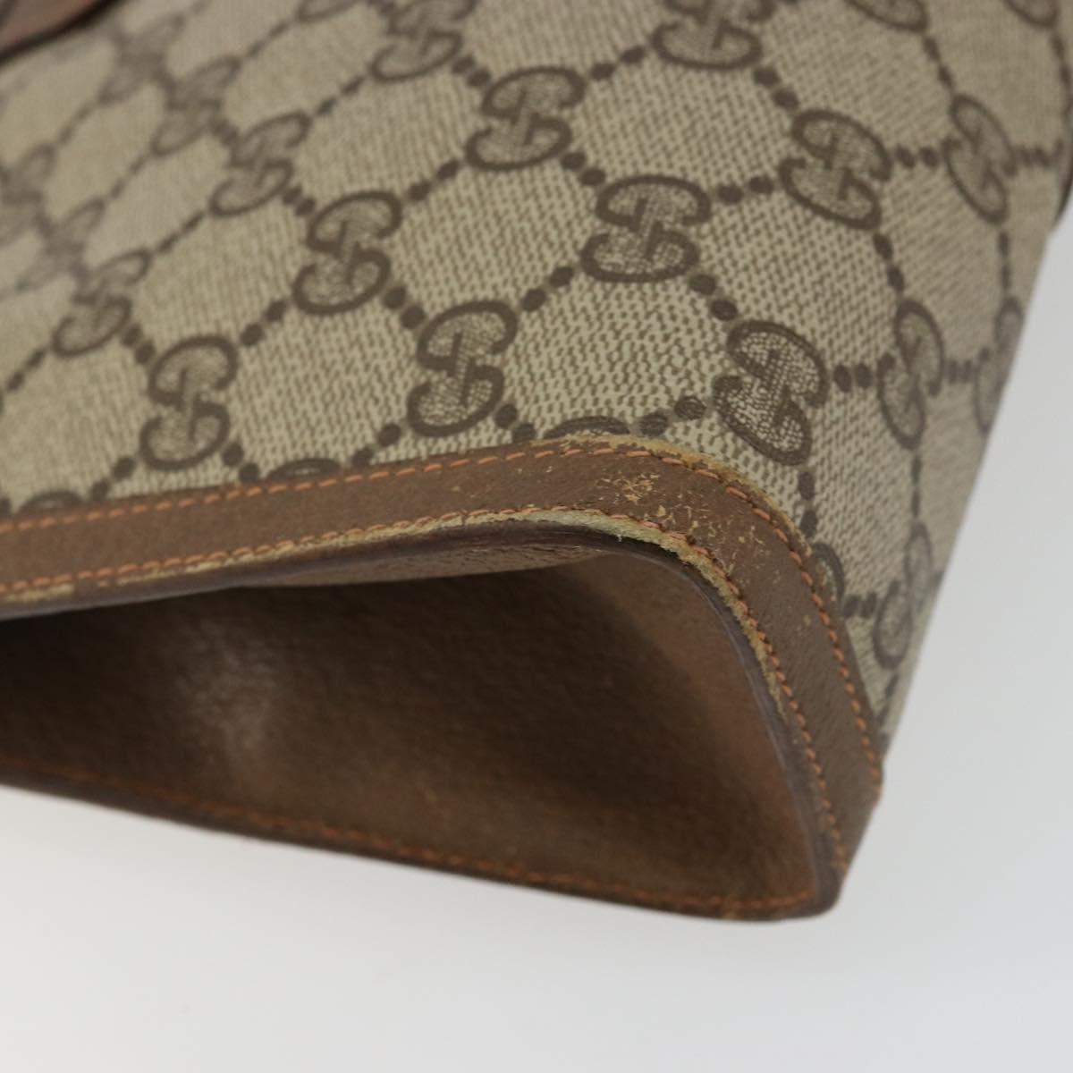 GUCCI GG Supreme Web Sherry Line Clutch Bag PVC Beige 89 01 032 Auth 177611