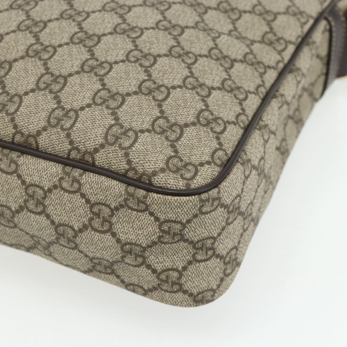 GUCCI GG Supreme Shoulder Bag PVC Leather Beige Gold 201448 Auth 177612A