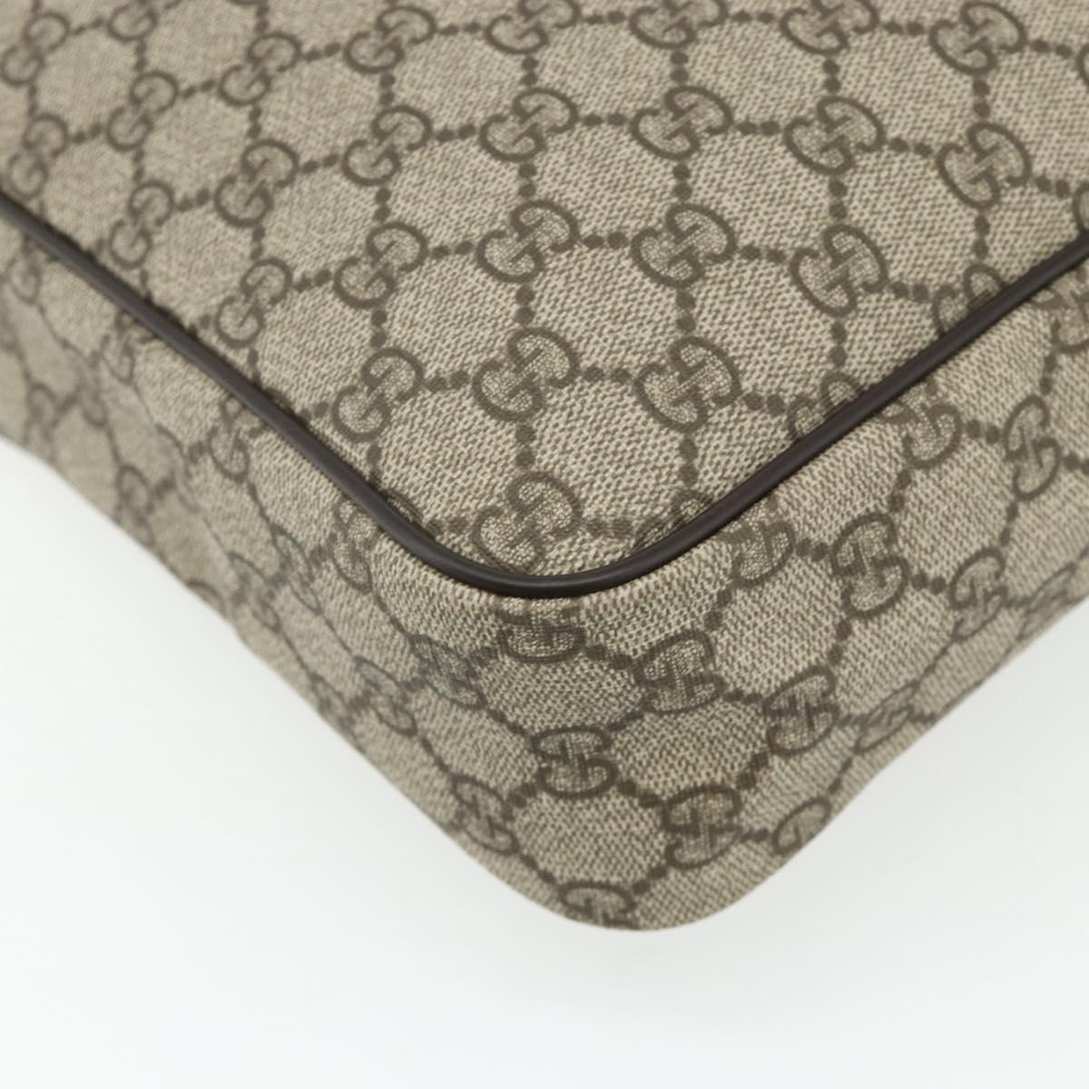 GUCCI GG Supreme Shoulder Bag PVC Leather Beige Gold 201448 Auth 177612A