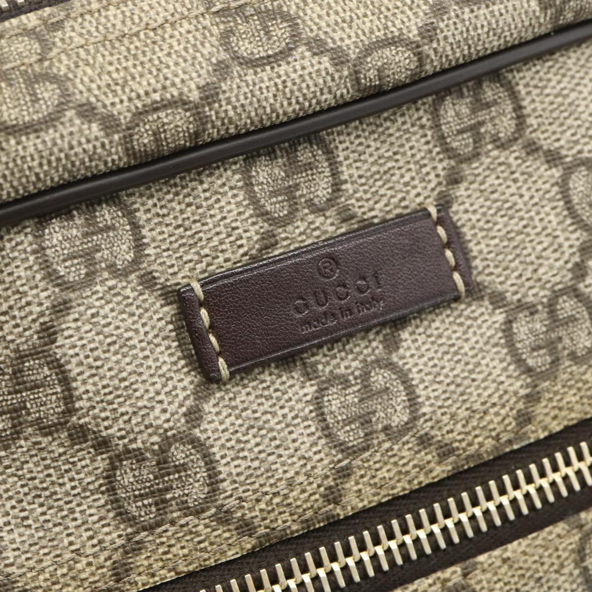 GUCCI GG Supreme Shoulder Bag PVC Leather Beige Gold 201448 Auth 177612A