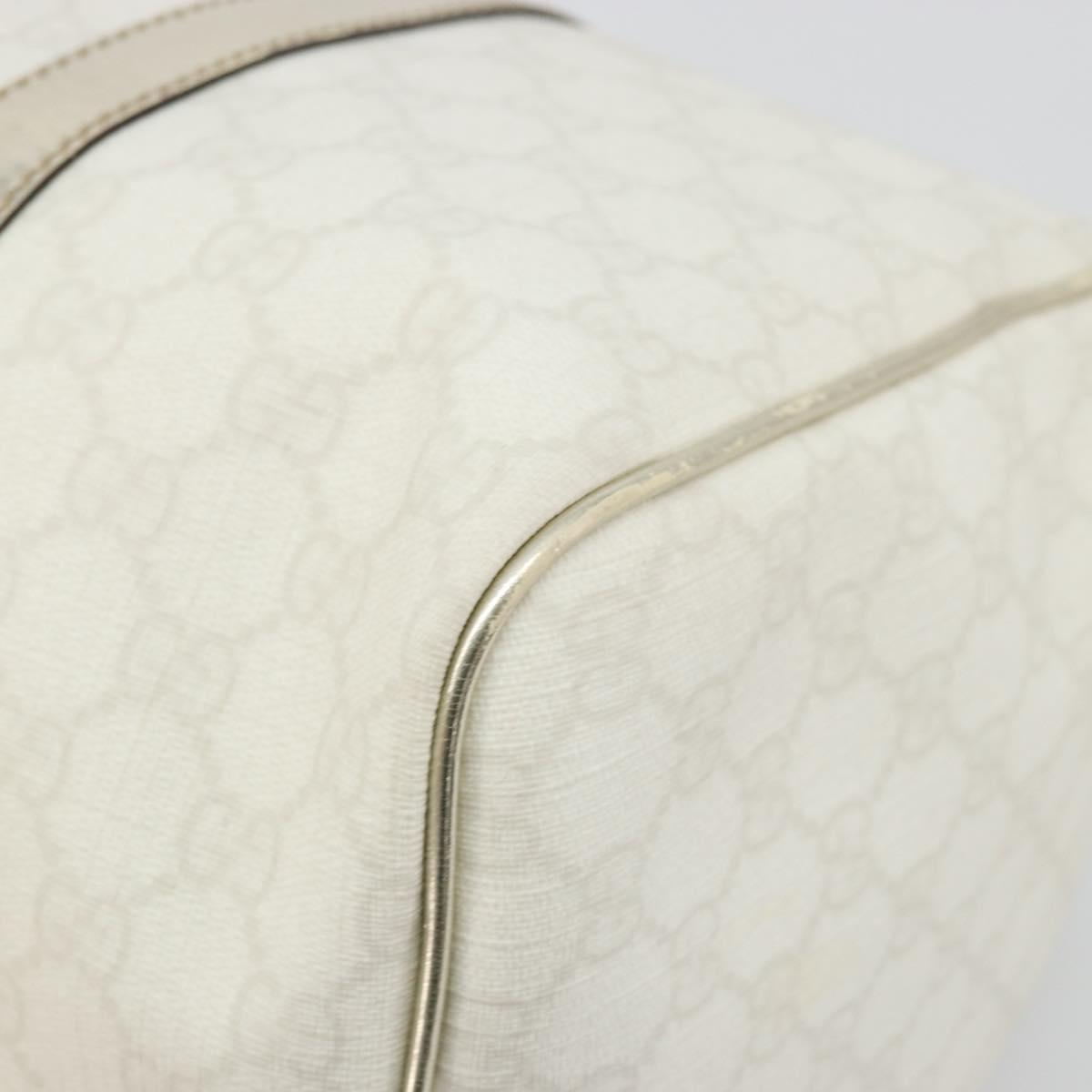 GUCCI GG Supreme Boston Bag PVC White Gold 193603 Auth 177613A
