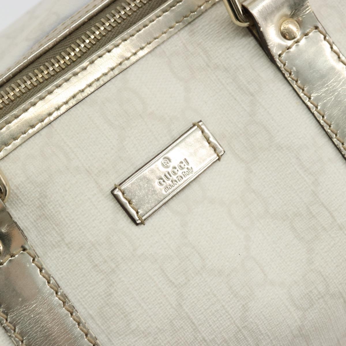 GUCCI GG Supreme Boston Bag PVC White Gold 193603 Auth 177613A