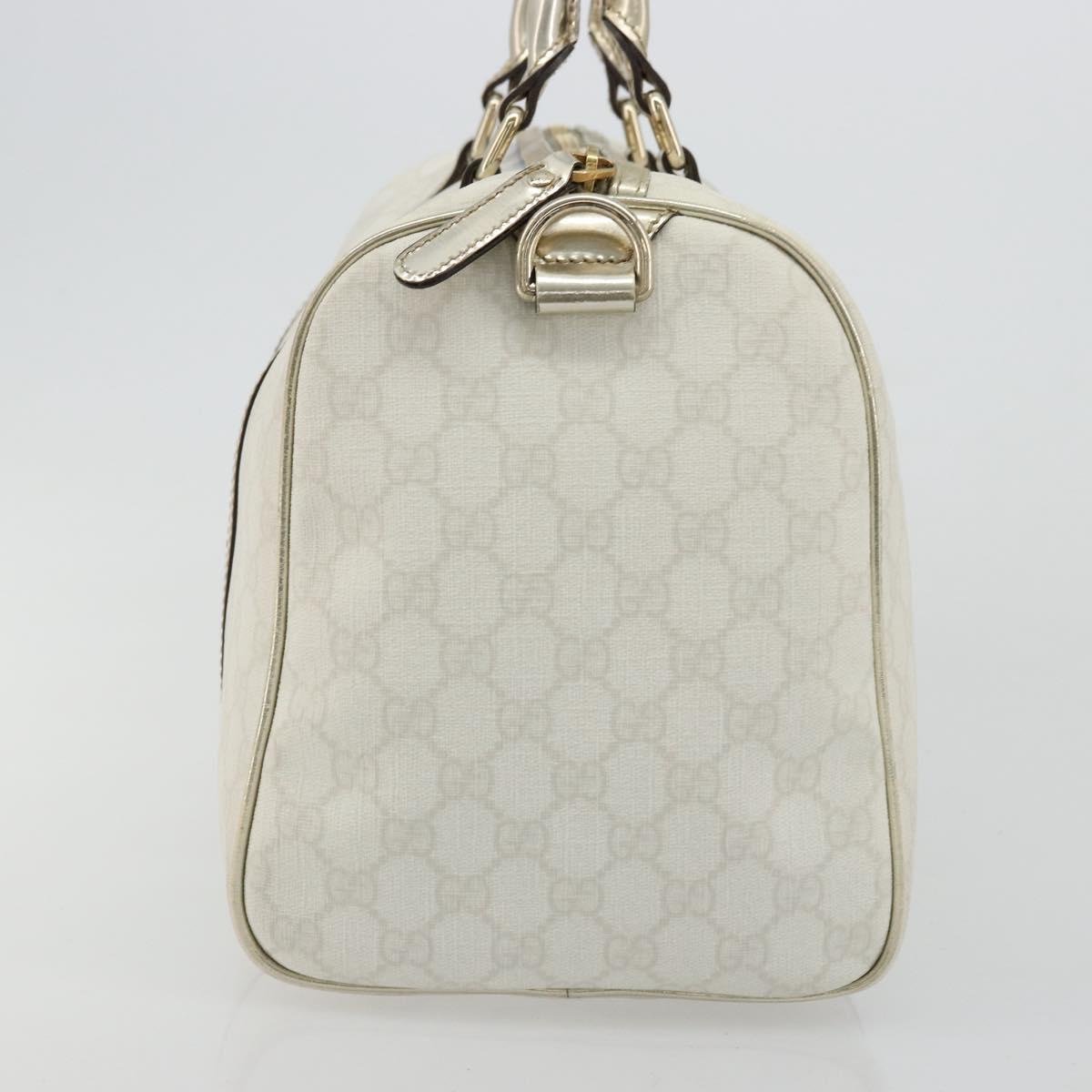 GUCCI GG Supreme Boston Bag PVC White Gold 193603 Auth 177613A