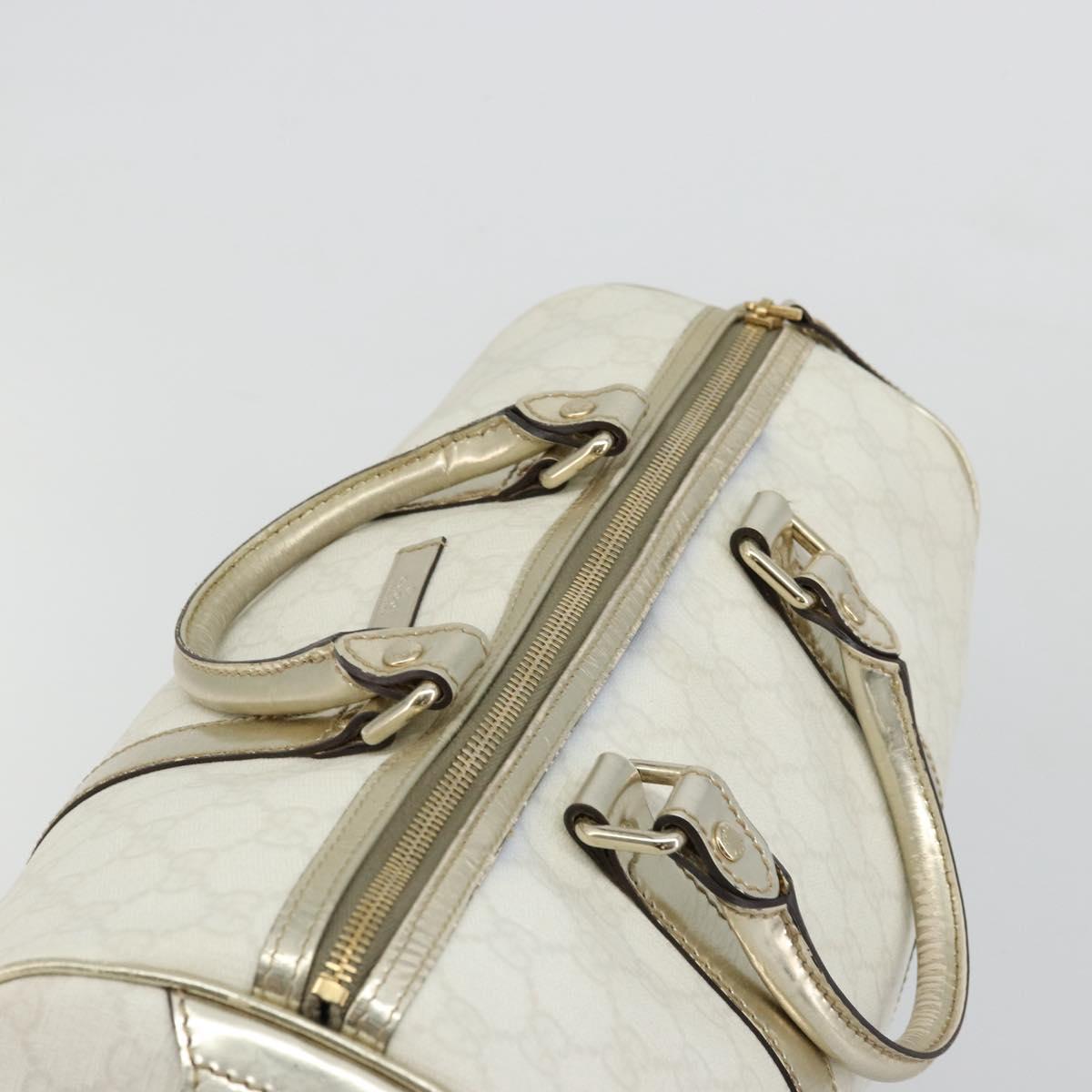GUCCI GG Supreme Boston Bag PVC White Gold 193603 Auth 177613A