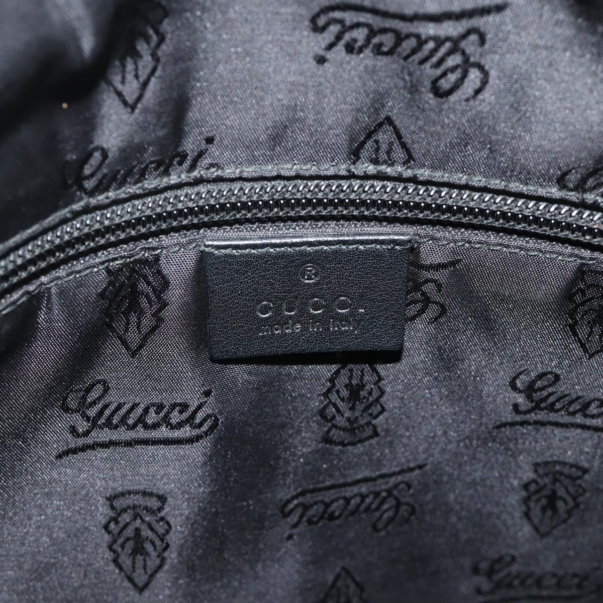 GUCCI GG Canvas Guccissima Shoulder Bag Leather Black Gold 201448 Auth 177614