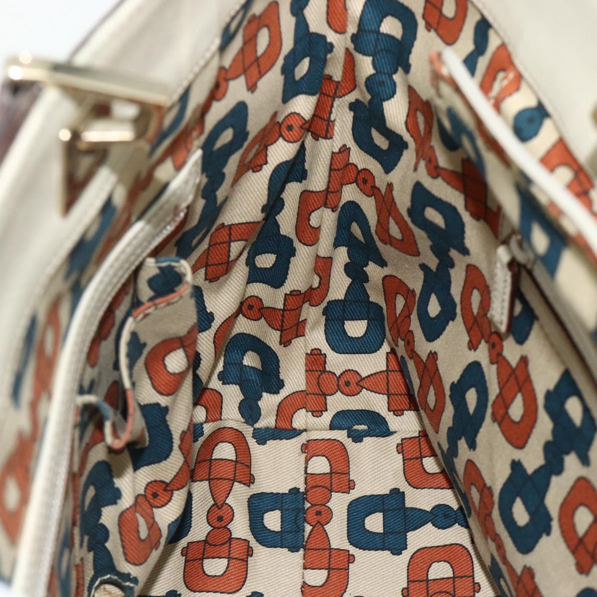 GUCCI GG Canvas Guccissima Tote Bag Leather Ivory Gold 145993 Auth 177615