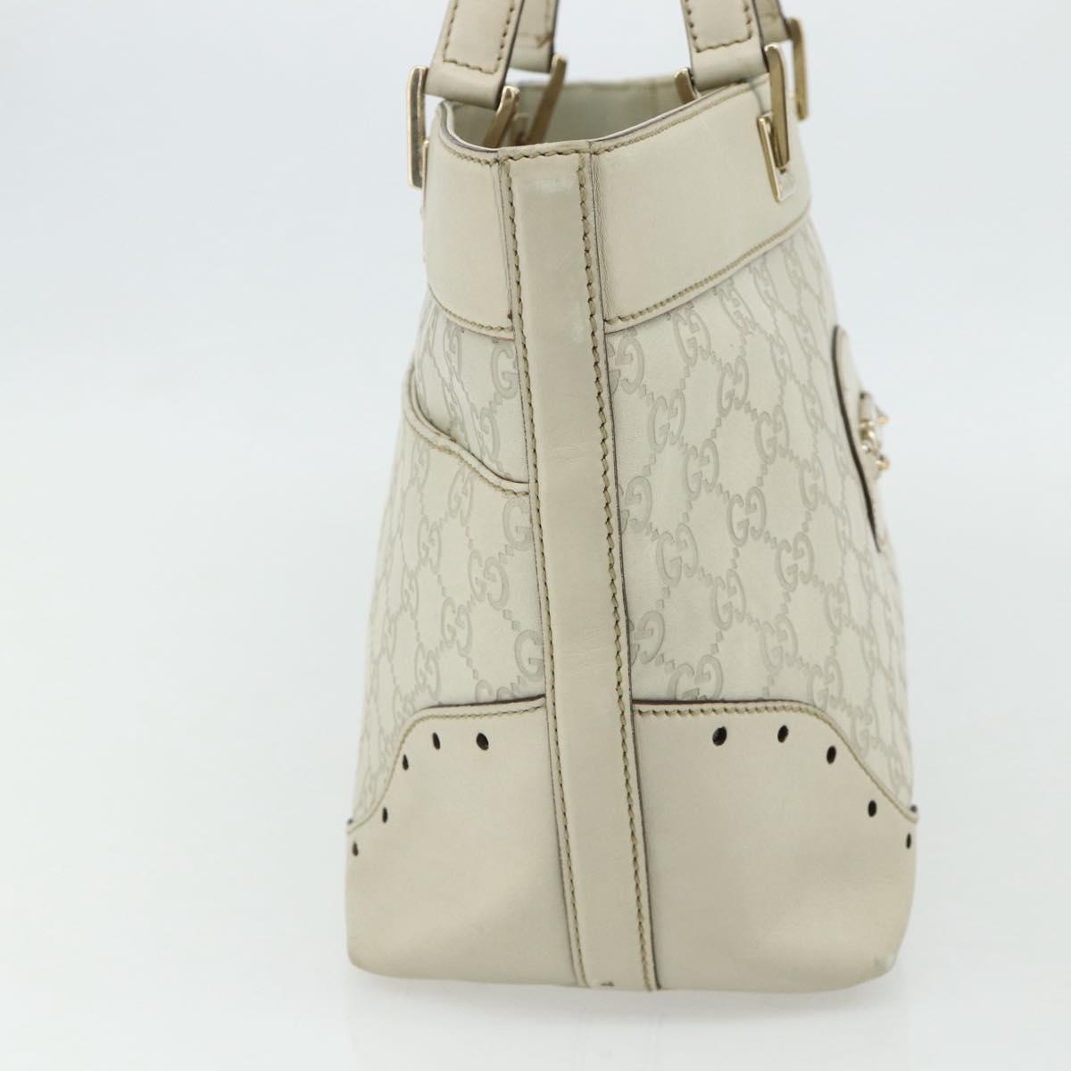 GUCCI GG Canvas Guccissima Tote Bag Leather Ivory Gold 145993 Auth 177615