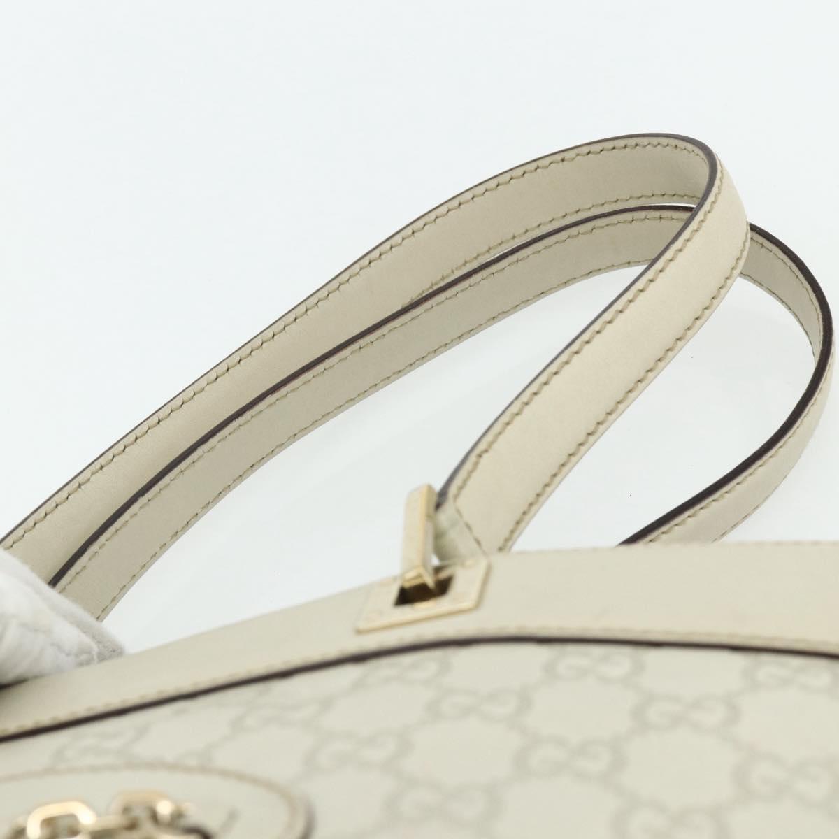 GUCCI GG Canvas Guccissima Tote Bag Leather Ivory Gold 145993 Auth 177615