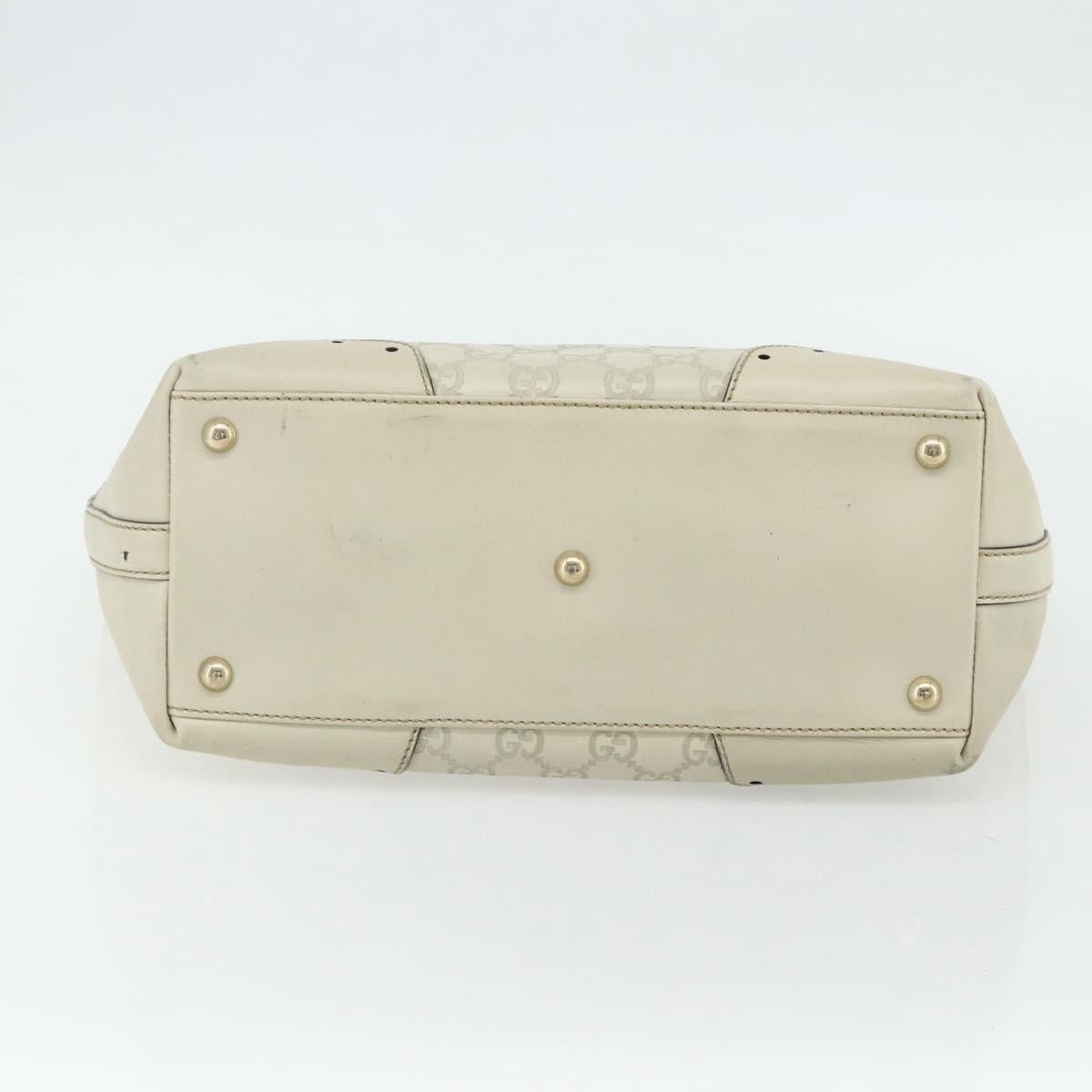 GUCCI GG Canvas Guccissima Tote Bag Leather Ivory Gold 145993 Auth 177615