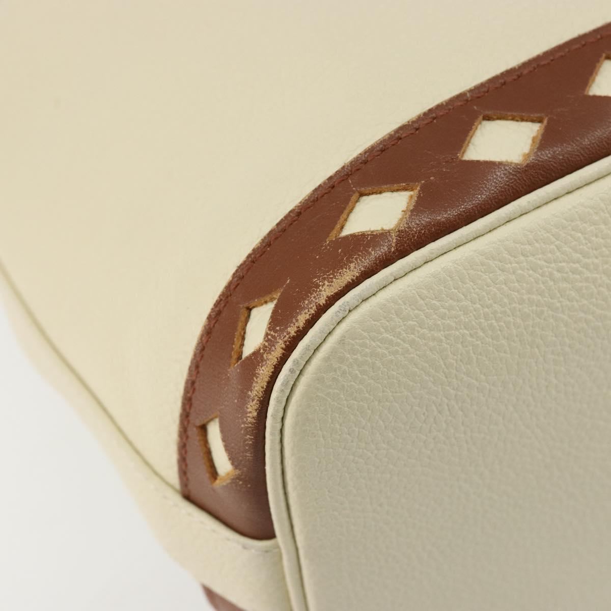 SAINT LAURENT Shoulder Bag Leather Ivory Gold Auth 177619A