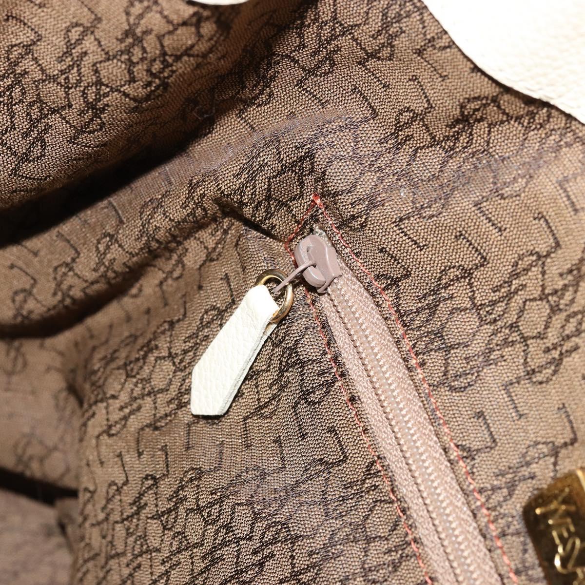 SAINT LAURENT Shoulder Bag Leather Ivory Gold Auth 177619A