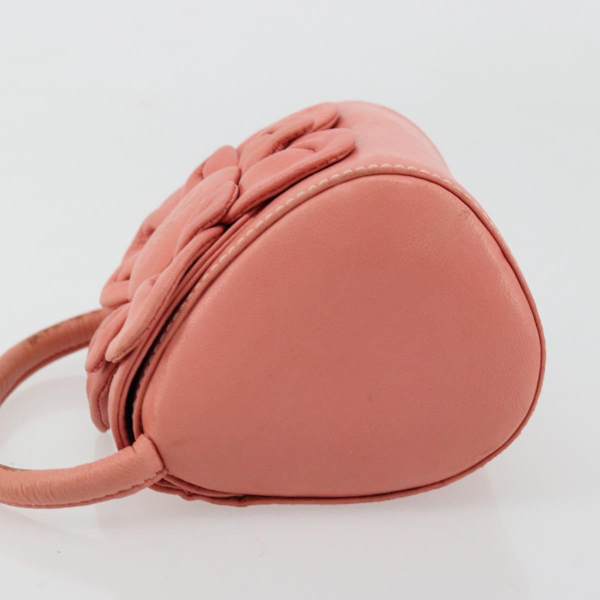 LOEWE Hand Bag Leather Pink Gold Auth 177624A