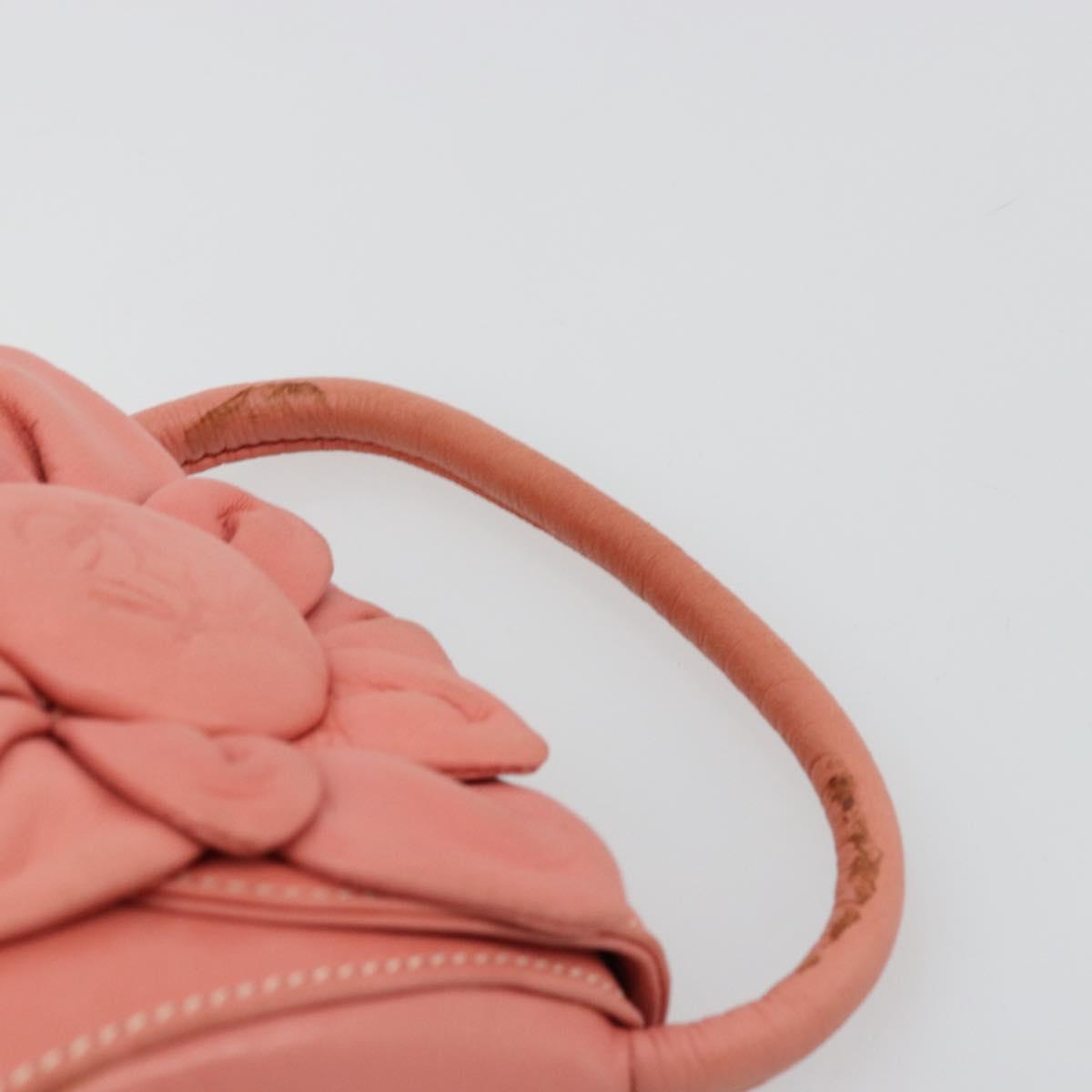 LOEWE Hand Bag Leather Pink Gold Auth 177624A