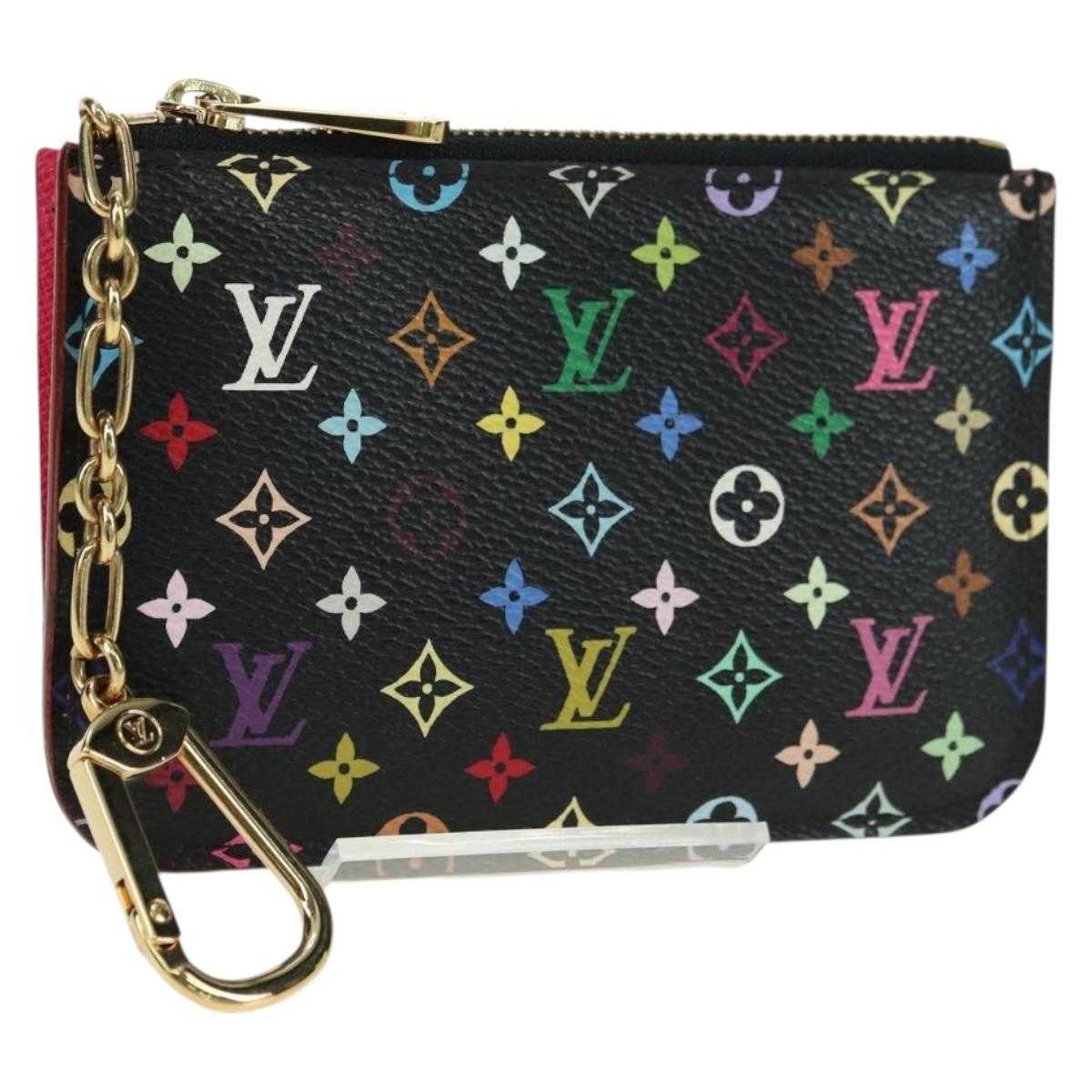 LOUIS VUITTON Multicolor Pochette Cles NM Coin Purse Black M60279 Auth 177627SAM