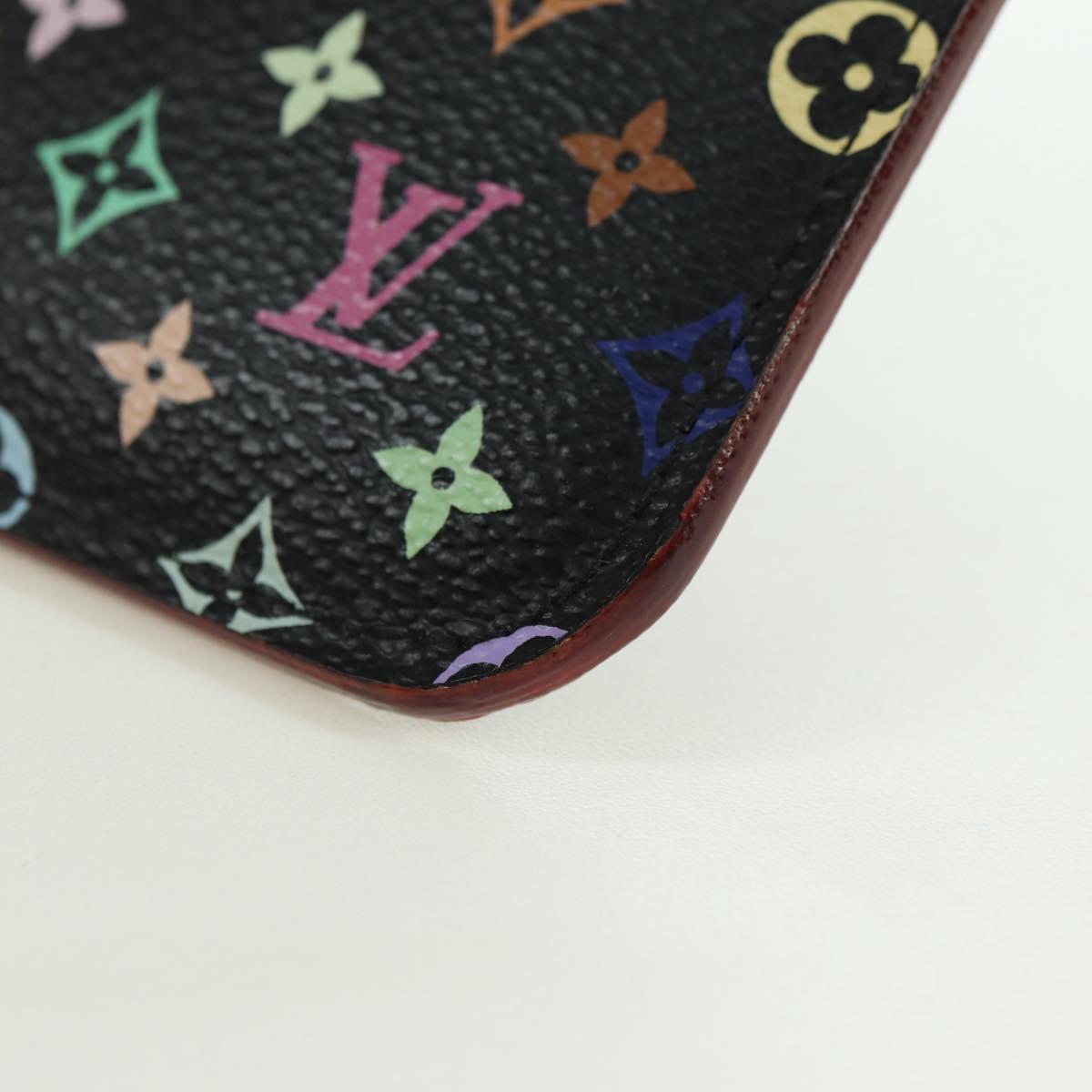 LOUIS VUITTON Multicolor Pochette Cles NM Coin Purse Black M60279 Auth 177627SAM