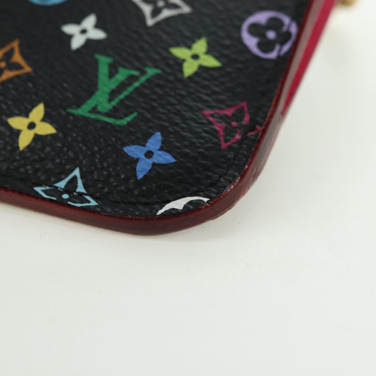 LOUIS VUITTON Multicolor Pochette Cles NM Coin Purse Black M60279 Auth 177627SAM