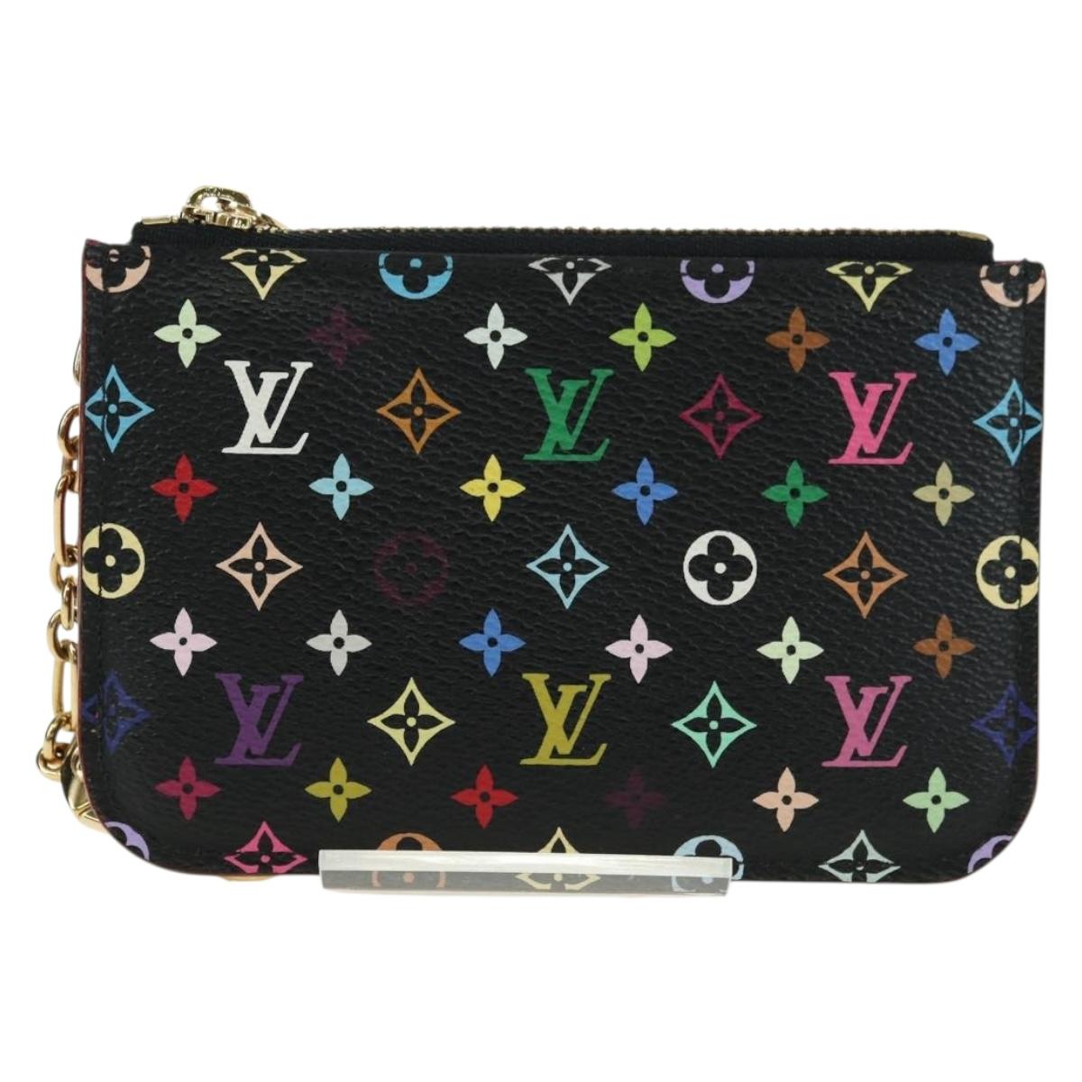 LOUIS VUITTON Multicolor Pochette Cles NM Coin Purse Black M60279 Auth 177627SAM