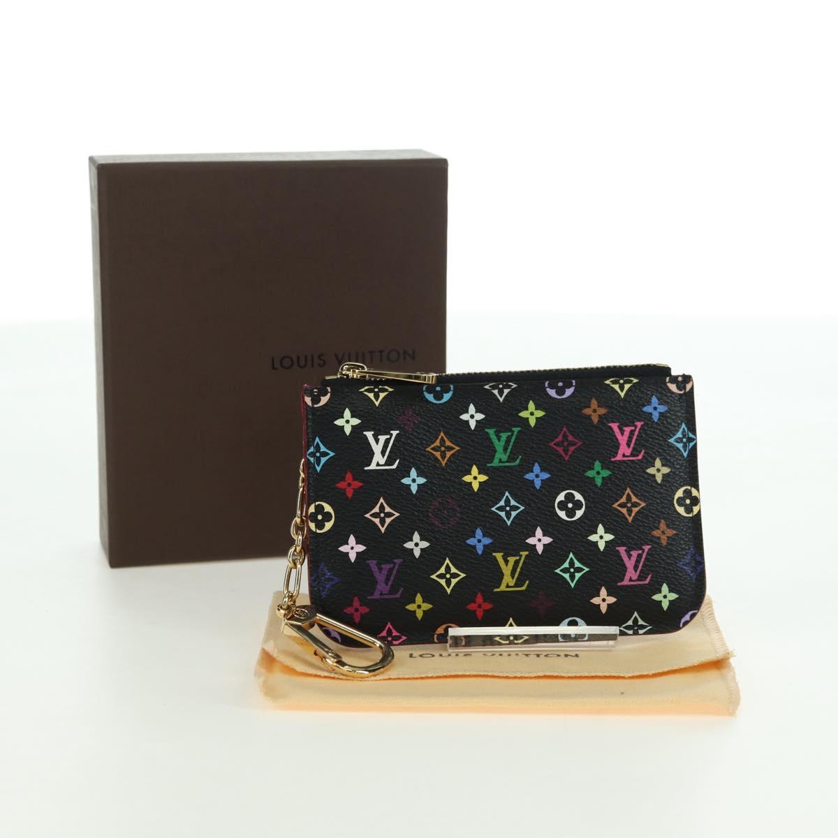 LOUIS VUITTON Multicolor Pochette Cles NM Coin Purse Black M60279 Auth 177627SAM