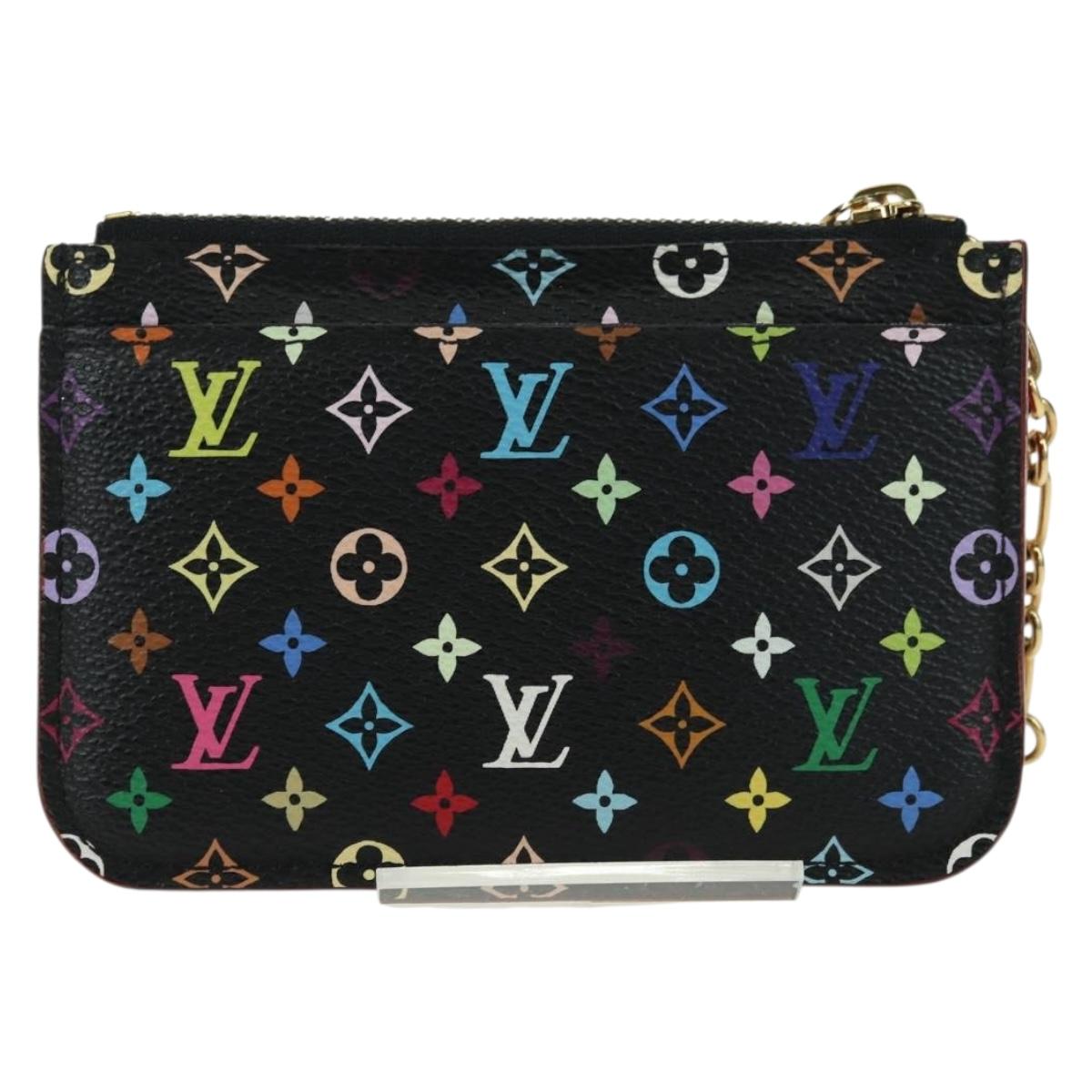 LOUIS VUITTON Multicolor Pochette Cles NM Coin Purse Black M60279 Auth 177627SAM