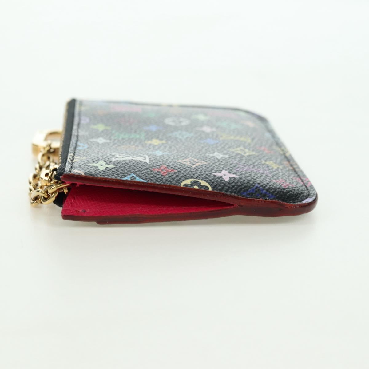 LOUIS VUITTON Multicolor Pochette Cles NM Coin Purse Black M60279 Auth 177627SAM