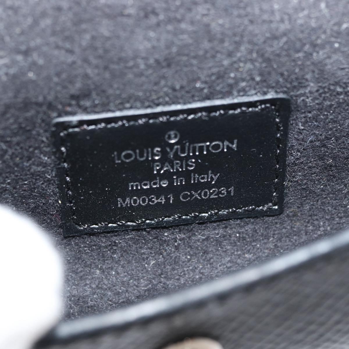 LOUIS VUITTON Monogram Eclipse Etui Earphone Case Black N00341 LV Auth 177630A
