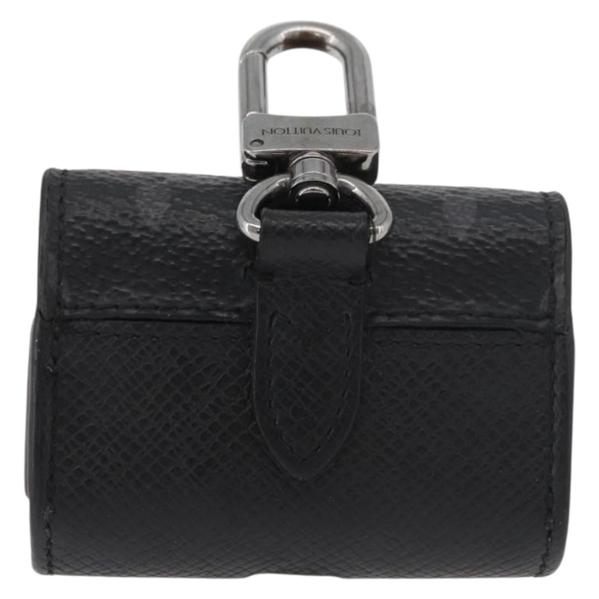 LOUIS VUITTON Monogram Eclipse Etui Earphone Case Black N00341 LV Auth 177630A