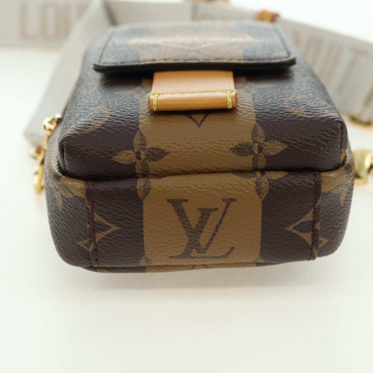 LOUIS VUITTON Monogram Stripe LVxNIGO Double Phone Pouch M81005 LV Auth 177632M
